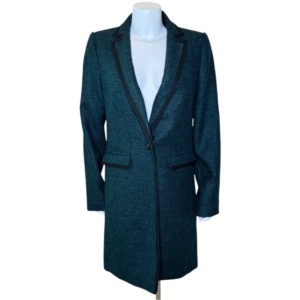 Banana Republic Nova Fides Italian Wool Blend Coat S Tall Overcoat Green NWT